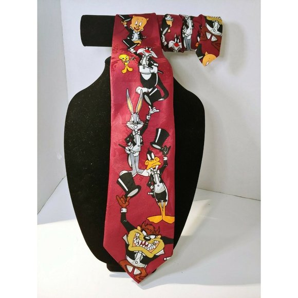 Looney Tunes Other - Looney Tunes Mania Tie Porky Tweety Sylvester Bugs Taz and Daffy Pre-Owned